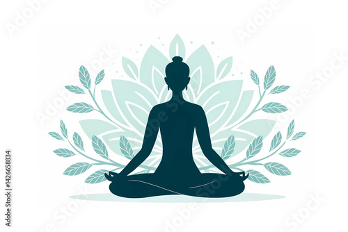 silhouette of a woman meditating