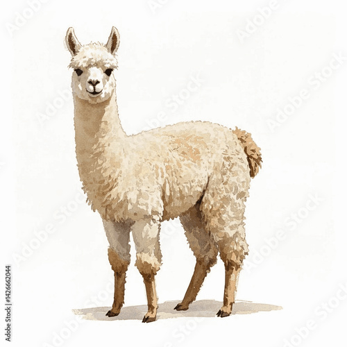 Fiber mist alpaca isolated watercolor vector illustration svg 