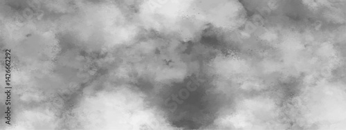 Abstract black and white silver ink effect cloudy grunge texture. Black and white ink effect water color illustration. Storm background with gray clouds. Smoky effect for photos and artworks.