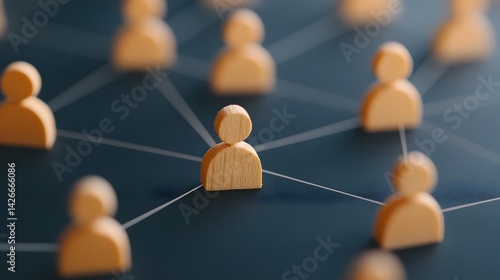 Interconnected Network of Business Icons Representing Teamwork and
