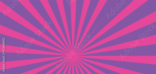 Vibrant Pink Sunburst Pattern Background. Ray star burst backdrop.