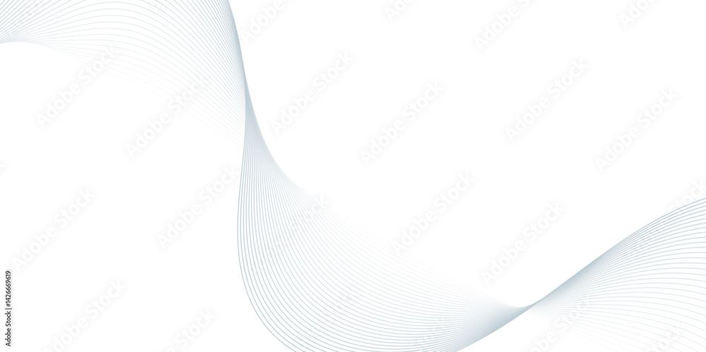 Fototapeta premium Abstract wavy lines Isolated background design. Wave modern stream transparent background. 