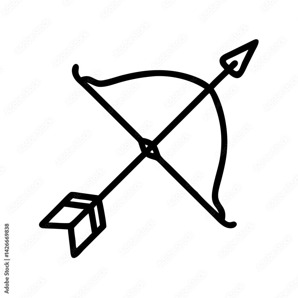 Archery Bow and Arrows Icon Design Archery Bow and Arrows Icon Design