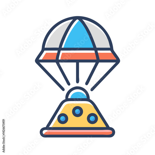 Astronaut Landing Capsule Icon Design
