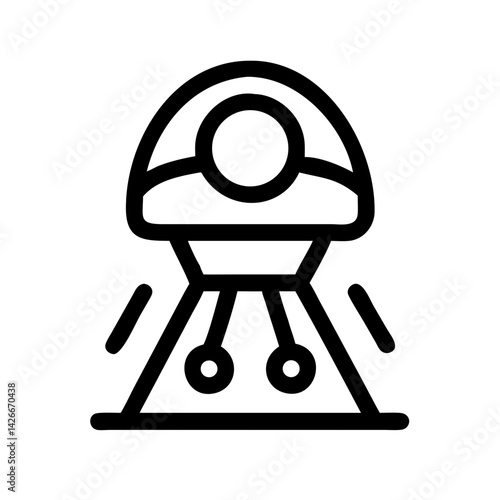 Astronaut Landing Capsule Icon Design