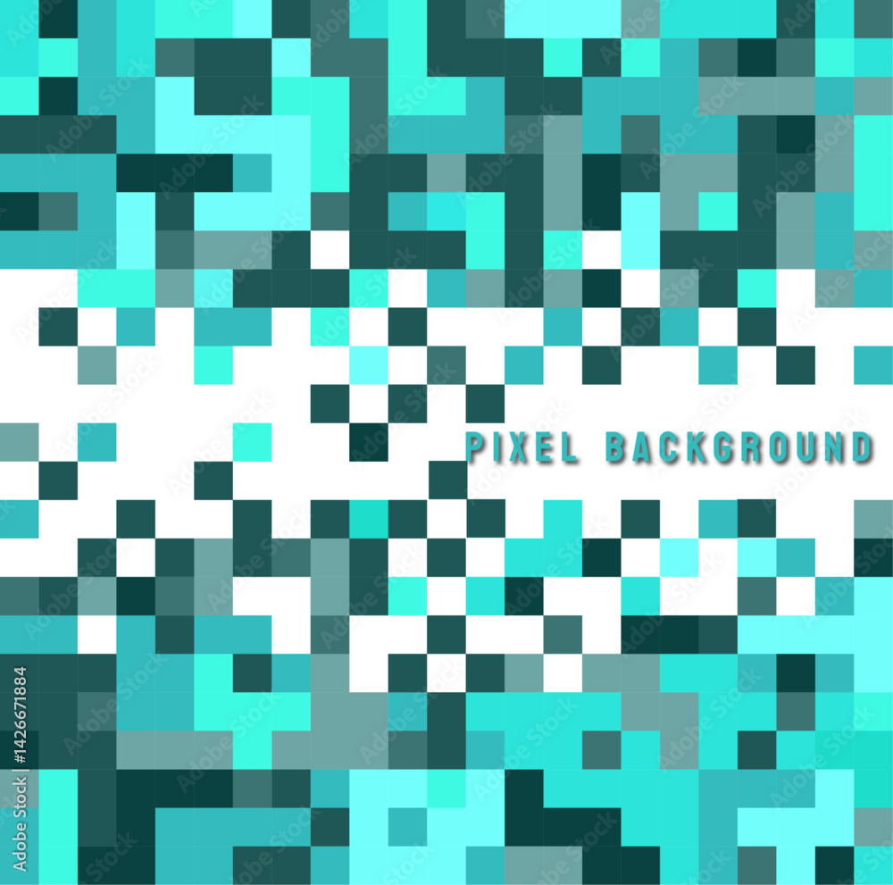 Abstract blue pixel mosaic background Abstract blue pixel mosaic background