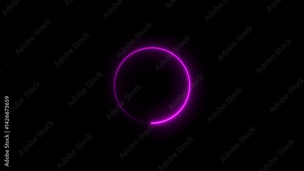 abstract circle loading on black background.Neon glow circle frame. Abstract glowing neon loading bar circle animated background. pink color loading circle. abstract circle loading on black background.Neon glow circle frame. Abstract glowing neon loading bar circle animated background. pink color loading circle.