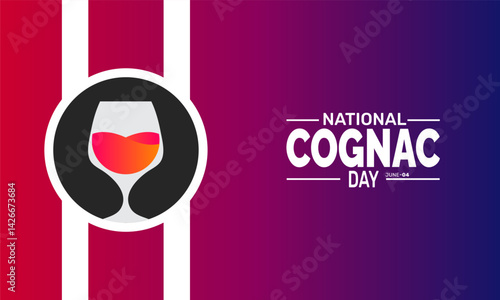 National Cognac Day. June 4, holiday concept, Perfect for banners, cards, posters, and  social media design with text inscription and classic color for a professional look

