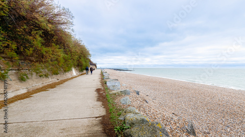 Obraz na płótnie Folkestone beach, in England on winter w salonie