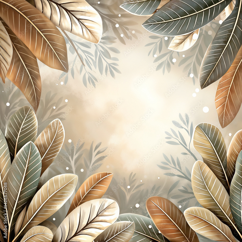 Warm-toned leaves framing a soft background