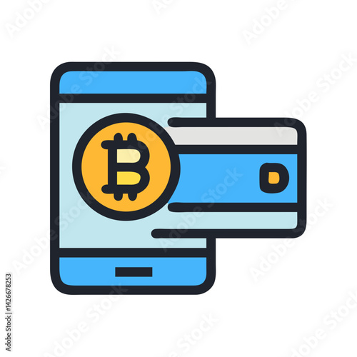 Bitcoin Card Payment Icon Design