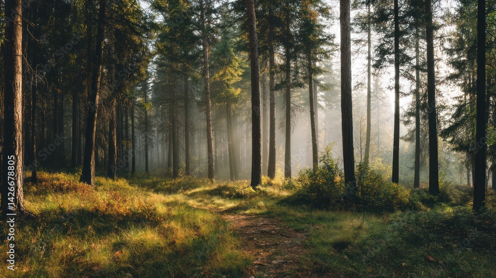 Fototapeta premium Misty forest path