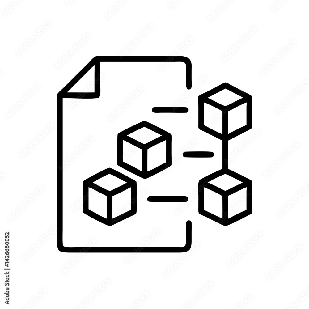 Blockchain Ledger Sheets Icon Design Blockchain Ledger Sheets Icon Design