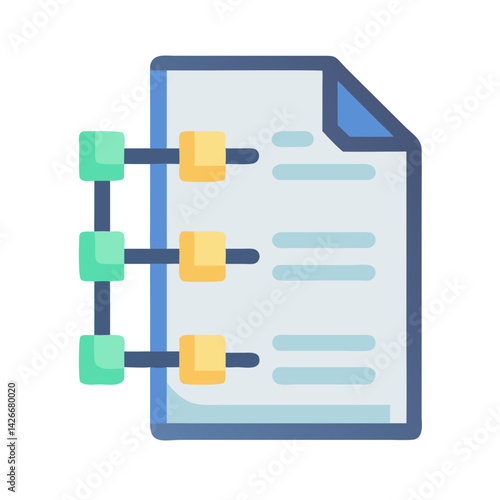 Blockchain Ledger Sheets Icon Design