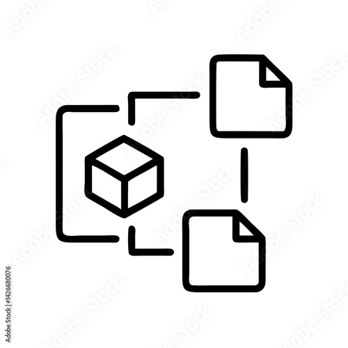 Blockchain Ledger Sheets Icon Design