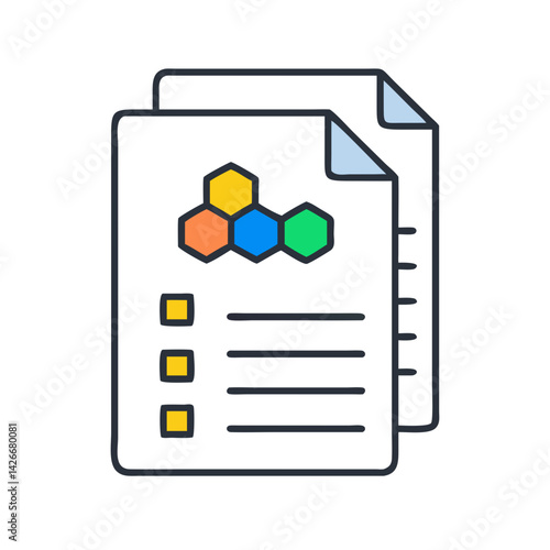 Blockchain Ledger Sheets Icon Design