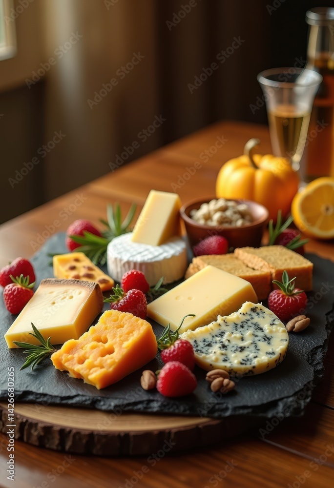 character rich cheese assortment slate platter gourmet delicacies artisan cheese varieties culinary presentation, dairy, tasting, display, food, variety