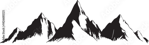 Stylized mountain range illustration conveying wilderness spirit and natural landscape grandeur