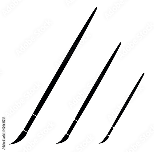 The brush icon. A tool for painting and painting. An attribute of an artist, paint, or creative workshop. Indicates a change in the theme, background, or color palette of an application or interface.