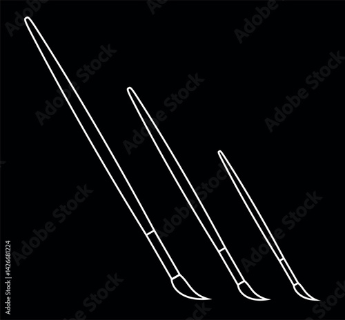 The brush icon. A tool for painting and painting. An attribute of an artist, paint, or creative workshop. Indicates a change in the theme, background, or color palette of an application or interface.