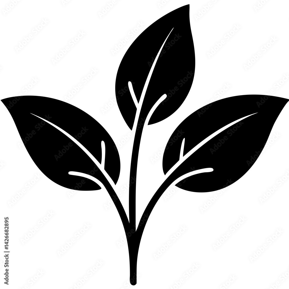 Obraz premium Creative Leaf Icon Vector Illustration | Minimal & Nature-Inspired Green Foliage Design