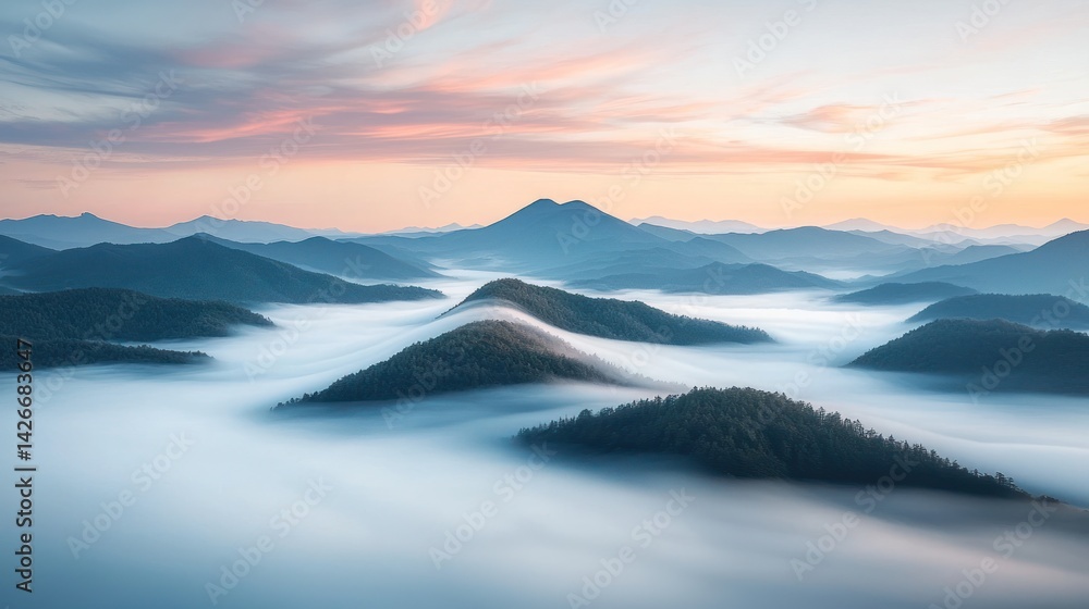 Obraz premium Misty Mountain Sunrise