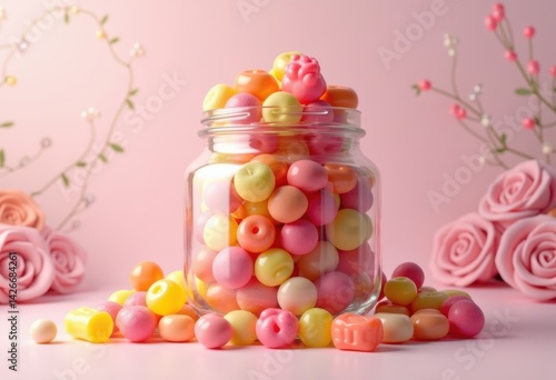 colorful candy assortment jar sweet treats sugar confectionery dessert delight, food, delicious, bright, fun, chewy, sour, chocolate, hulled, hard, wrapper