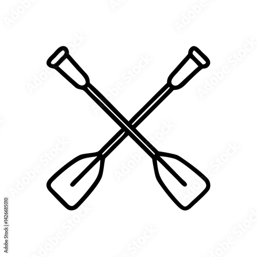 Canoe Paddles Crossed Icon Design