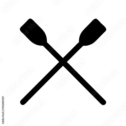Canoe Paddles Crossed Icon Design
