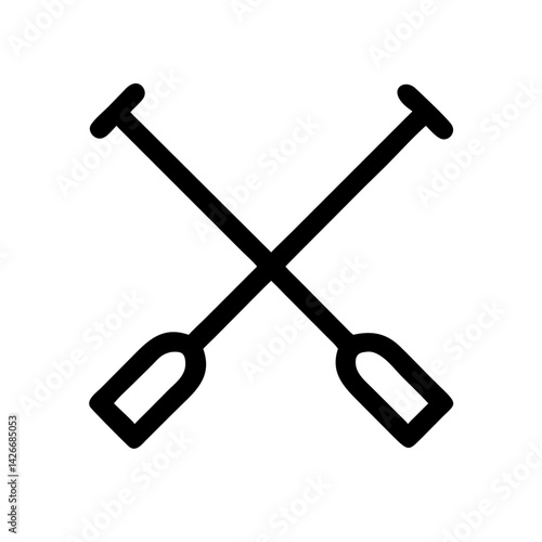 Canoe Paddles Crossed Icon Design