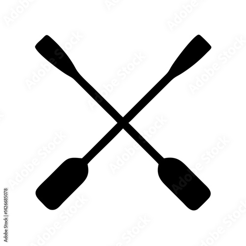 Canoe Paddles Crossed Icon Design