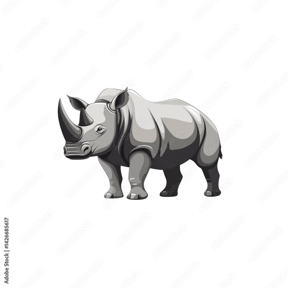 Fototapeta premium Majestic Rhinoceros A Powerful Symbol of Wildlife