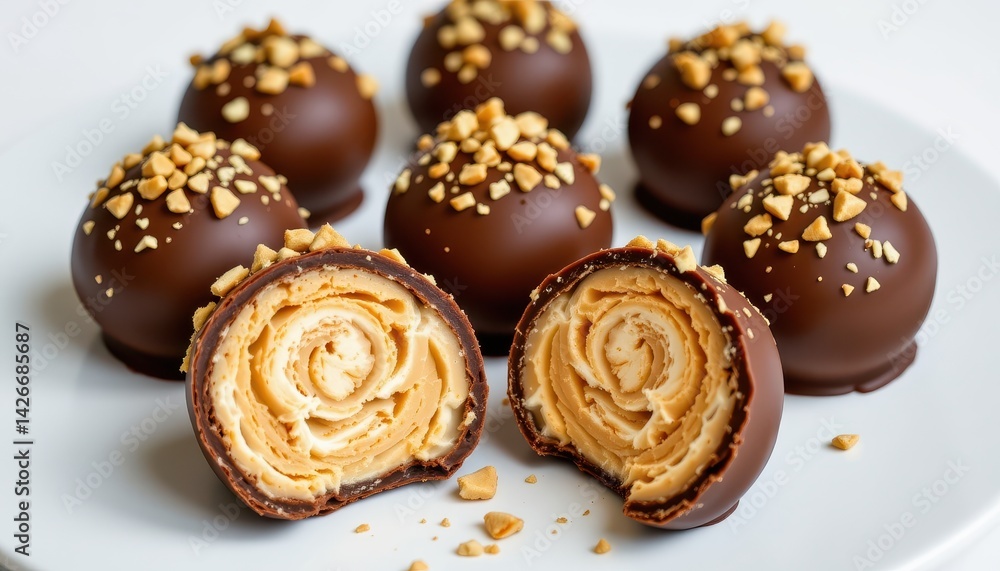 Delicious Chocolate Coated Peanut Butter Treats with Crunchy Toppings Delicious Chocolate Coated Peanut Butter Treats with Crunchy Toppings