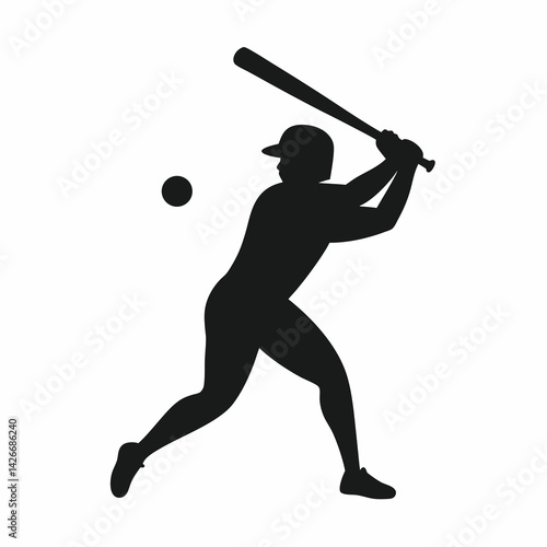 baseball player hitting ball