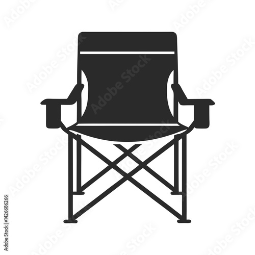 Camping chair icon silhouette vector illustration