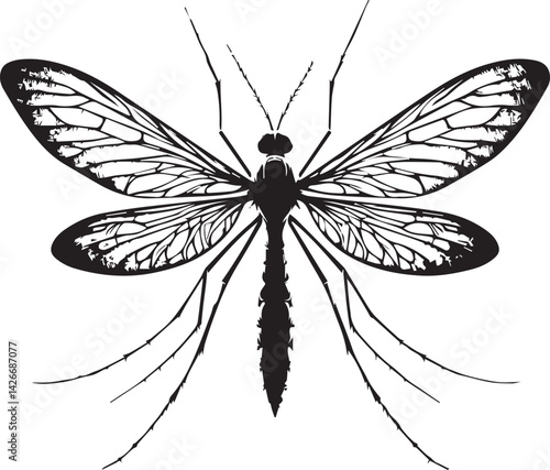 Mosquito silhouette vector EPS 