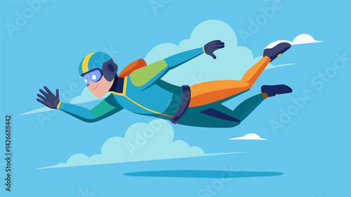 Flying through the air a rider pulls off a perfect Lazy Boy grab displaying skill and control.. Vector illustration