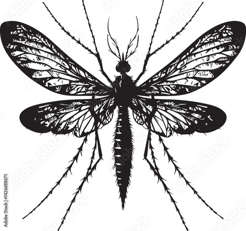 Mosquito silhouette vector EPS 