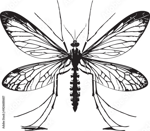 Mosquito silhouette vector EPS 