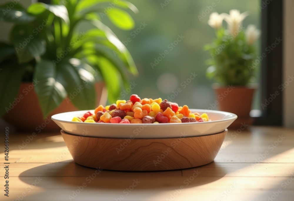 colorful kibble variety modern pet bowl innovative design stylish familiarity pet care essentials, pets, food, ingredients, container, petcare, healthy