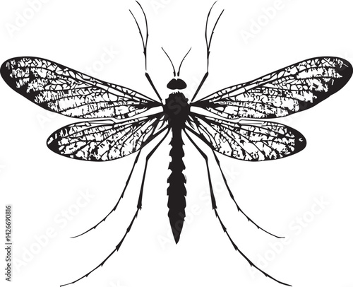 Mosquito silhouette vector EPS 