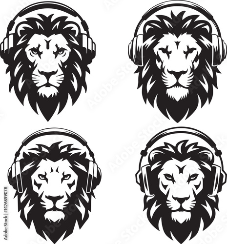 Lion head vector image