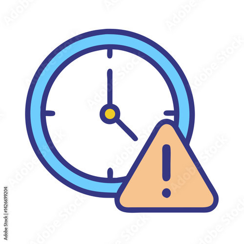 Clock with Alert Notification Icon Design