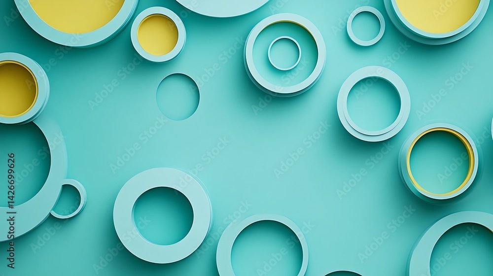 Teal Yellow Circles Abstract Background. Teal Yellow Circles Abstract Background.