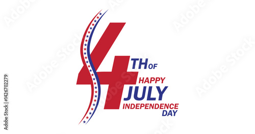 Free Download 4th of july america independence day. fourth july of united state of america text and flug design use for banner, advertisement, social media, post card etc png and vector illustration on transparent  - GFXLoad