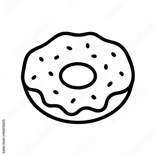 Deep Fried Donut with Sugar Icon Design