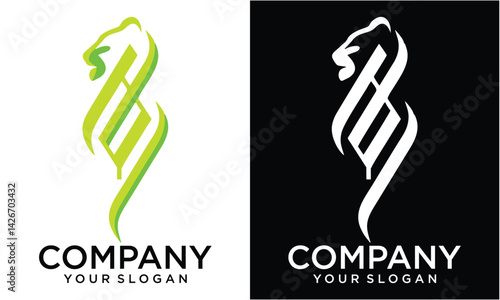 Creative Royal king lion logo mark with tb letter