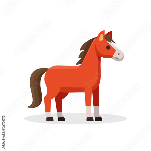 Cute horse vector illustration, Animal Character for designs and decor.