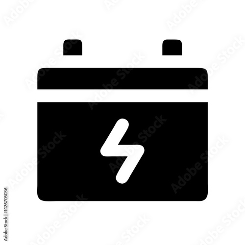 Double Battery with Lightning Symbol Icon Design