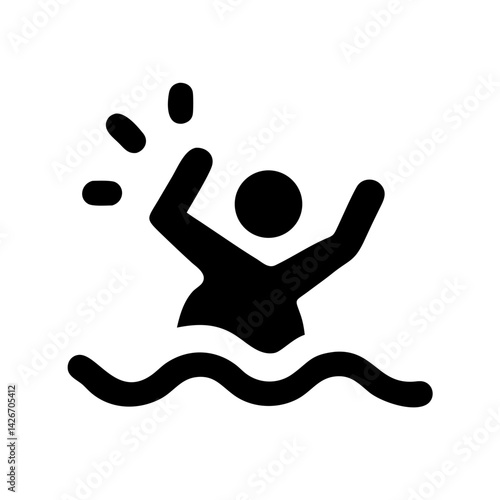 Drowning Person with Toxic Splash Icon Design
